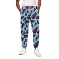 Purple Eggplant Pattern Print Cotton Sweatpants