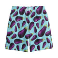 Purple Eggplant Pattern Print Cotton Shorts