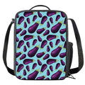 Purple Eggplant Pattern Print Crossbody Lunch Bag