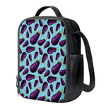 Purple Eggplant Pattern Print Crossbody Lunch Bag