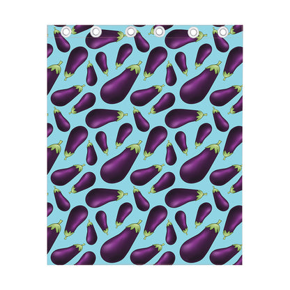Purple Eggplant Pattern Print Curtain