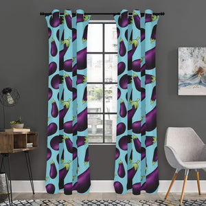 Purple Eggplant Pattern Print Curtain