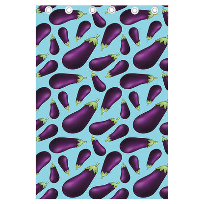 Purple Eggplant Pattern Print Curtain