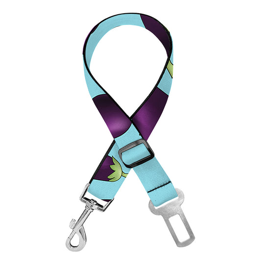 Purple Eggplant Pattern Print Dog Seat Belt