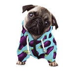Purple Eggplant Pattern Print Dog Zip Up Hoodie