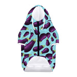 Purple Eggplant Pattern Print Dog Zip Up Hoodie