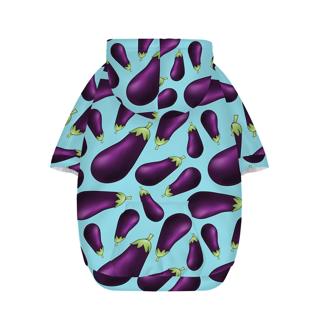Purple Eggplant Pattern Print Dog Zip Up Hoodie