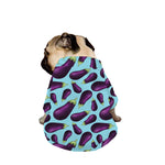 Purple Eggplant Pattern Print Dog Zip Up Jacket