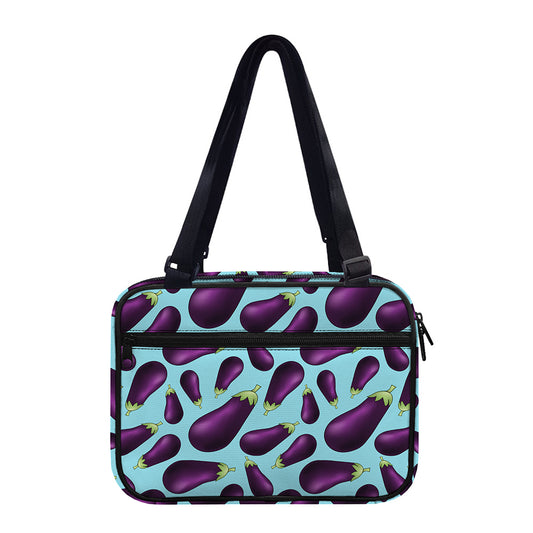 Purple Eggplant Pattern Print Double Strap Bible Bag
