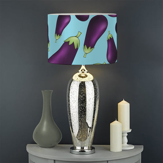 Purple Eggplant Pattern Print Drum Lamp Shade