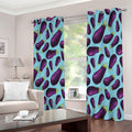 Purple Eggplant Pattern Print Extra Wide Grommet Curtains