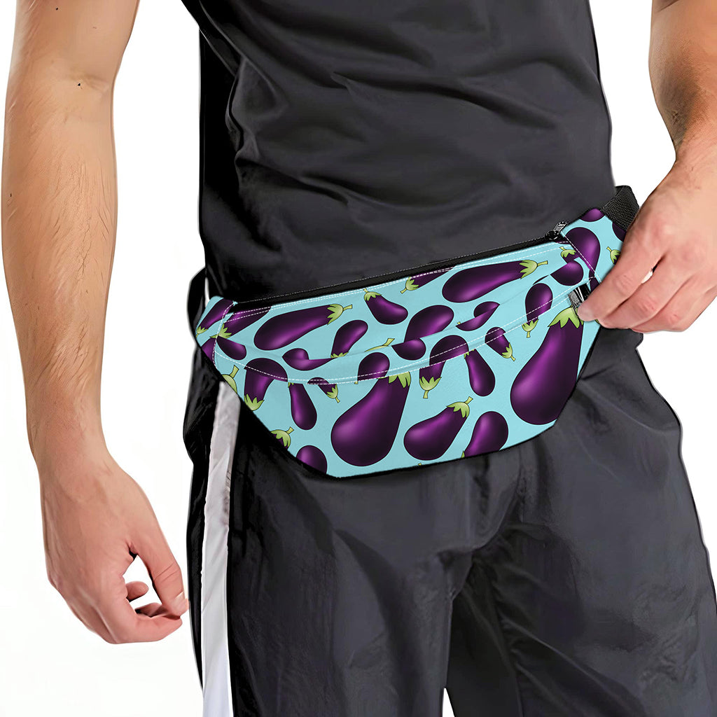 Purple Eggplant Pattern Print Fanny Pack