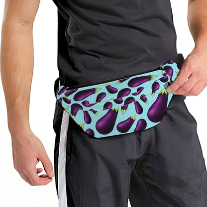 Purple Eggplant Pattern Print Fanny Pack