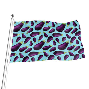 Purple Eggplant Pattern Print Flag