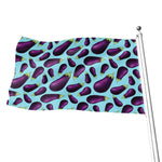 Purple Eggplant Pattern Print Flag