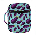 Purple Eggplant Pattern Print Front Pocket Bible Bag