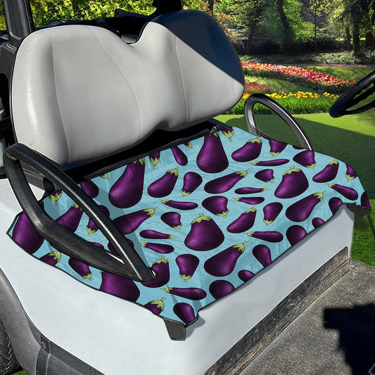 Purple Eggplant Pattern Print Golf Cart Seat Cover