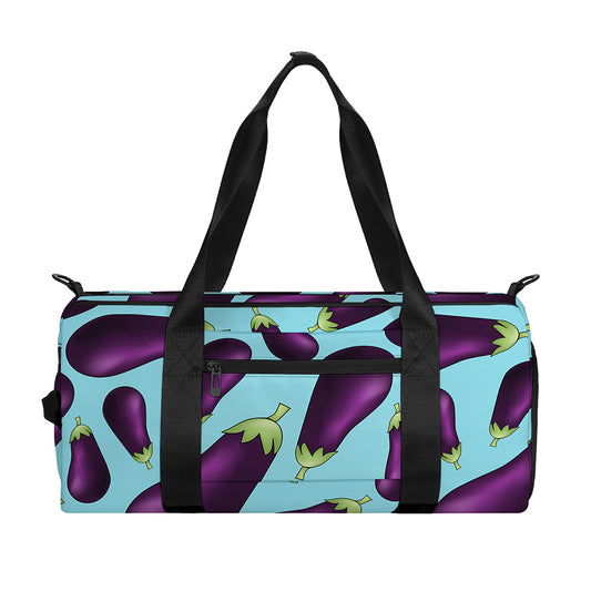 Purple Eggplant Pattern Print Gym Bag