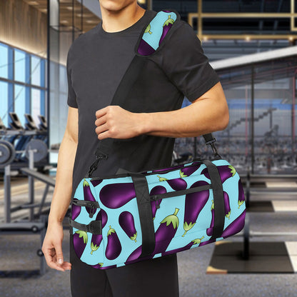 Purple Eggplant Pattern Print Gym Bag