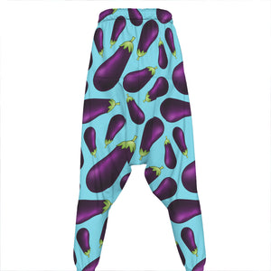 Purple Eggplant Pattern Print Hammer Pants