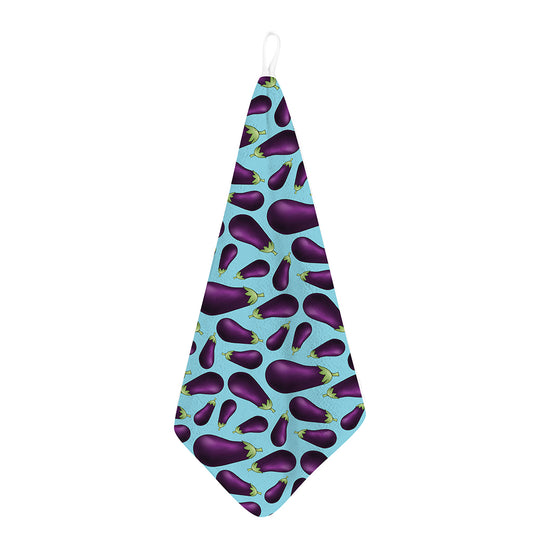 Purple Eggplant Pattern Print Hand Towel
