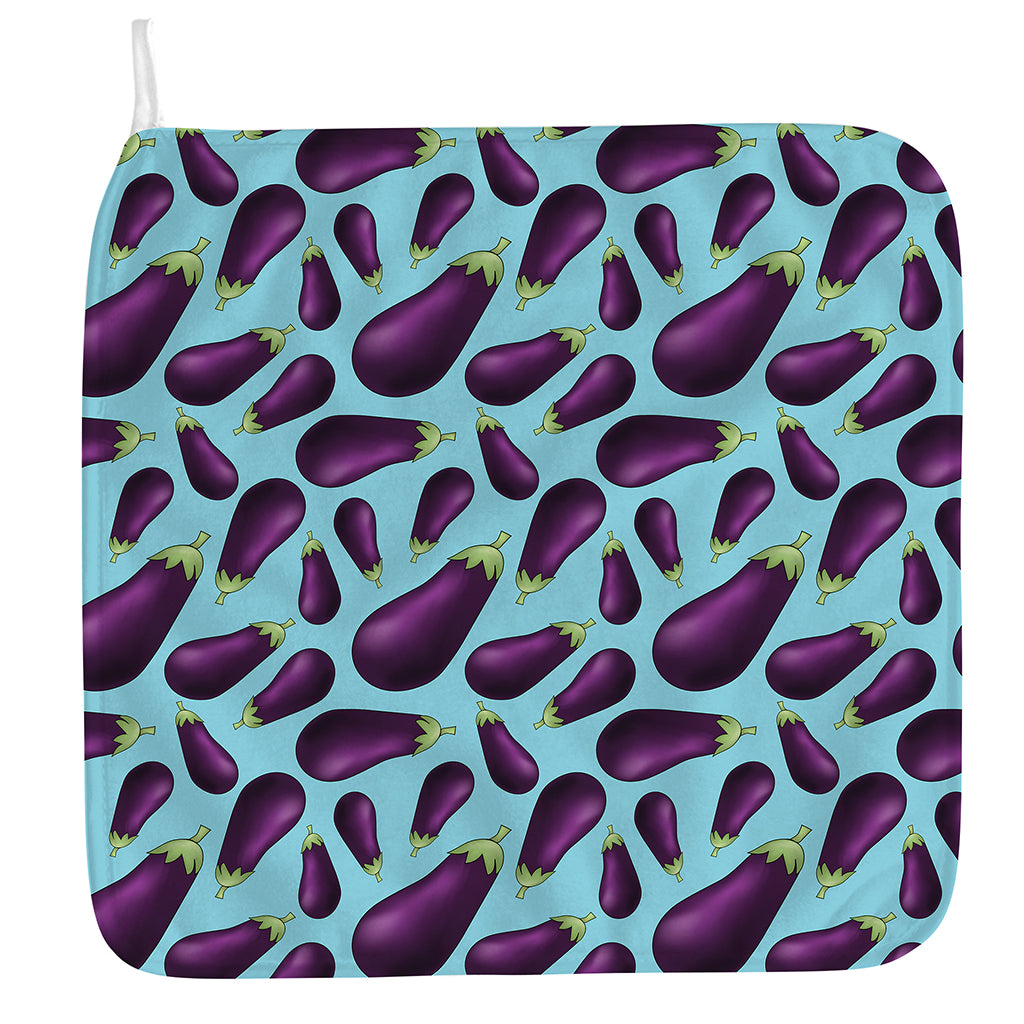 Purple Eggplant Pattern Print Hand Towel