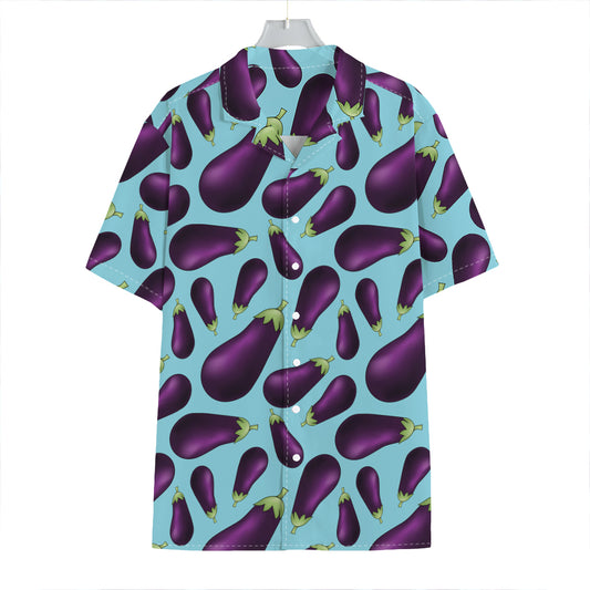 Purple Eggplant Pattern Print Hawaiian Shirt