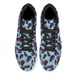 Purple Eggplant Pattern Print High Top Leather Sneakers