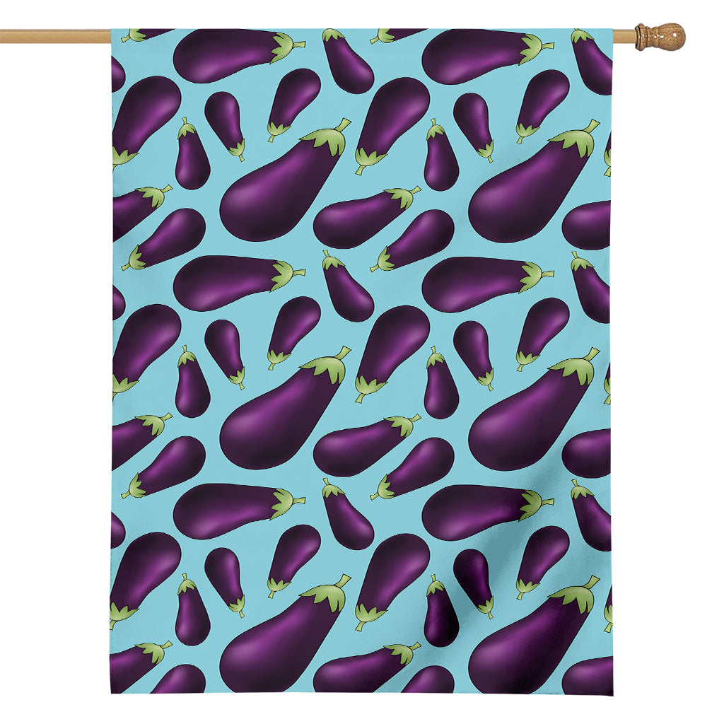 Purple Eggplant Pattern Print House Flag