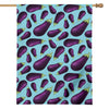 Purple Eggplant Pattern Print House Flag