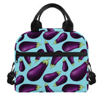 Purple Eggplant Pattern Print Insulated Lunch Bag