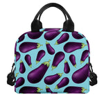 Purple Eggplant Pattern Print Insulated Lunch Bag