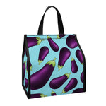 Purple Eggplant Pattern Print Insulated Lunch Tote