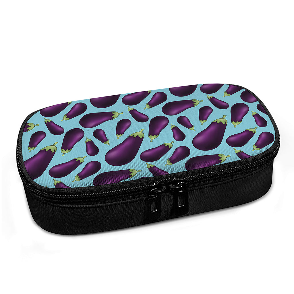 Purple Eggplant Pattern Print Insulin Cooler Travel Case