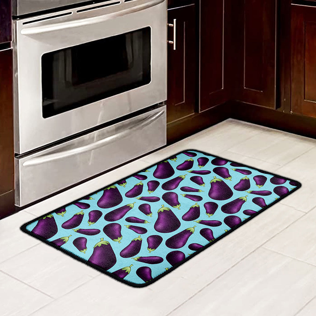 Purple Eggplant Pattern Print Kitchen Mat