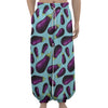 Purple Eggplant Pattern Print Lantern Pants