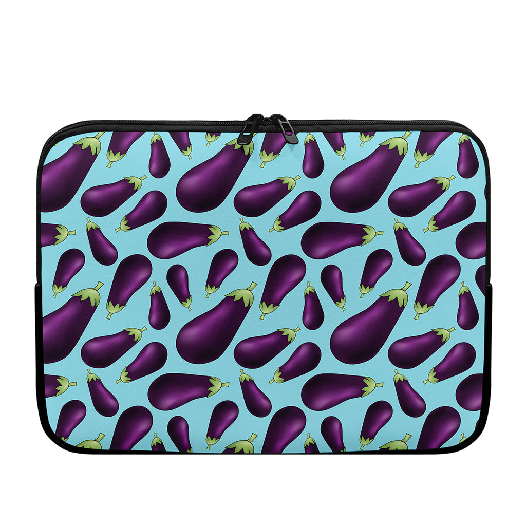 Purple Eggplant Pattern Print Laptop Sleeve