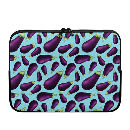 Purple Eggplant Pattern Print Laptop Sleeve