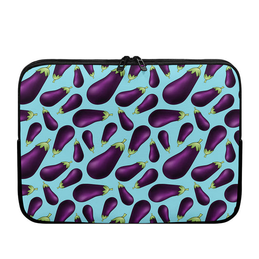 Purple Eggplant Pattern Print Laptop Sleeve