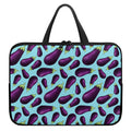 Purple Eggplant Pattern Print Laptop Sleeve With Handle