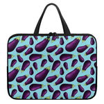 Purple Eggplant Pattern Print Laptop Sleeve With Handle