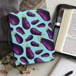 Purple Eggplant Pattern Print Leather Bible Cover