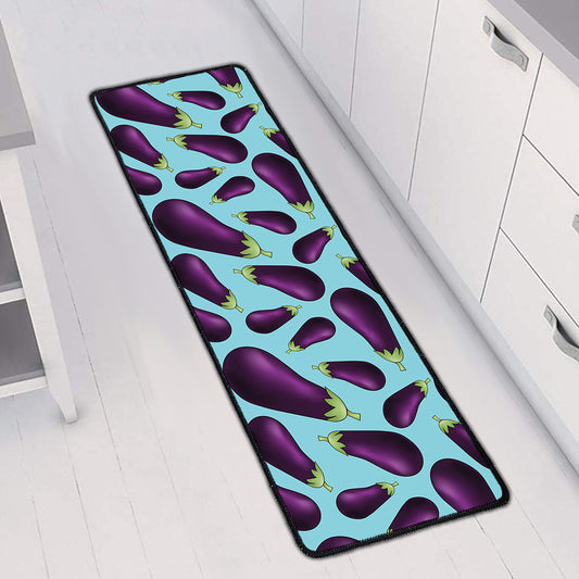 Purple Eggplant Pattern Print Long Kitchen Mat