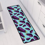 Purple Eggplant Pattern Print Long Kitchen Mat