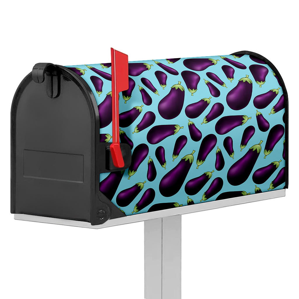 Purple Eggplant Pattern Print Mailbox Cover