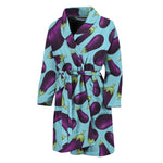 Purple Eggplant Pattern Print Men's Bathrobe