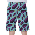 Purple Eggplant Pattern Print Men's Beach Shorts