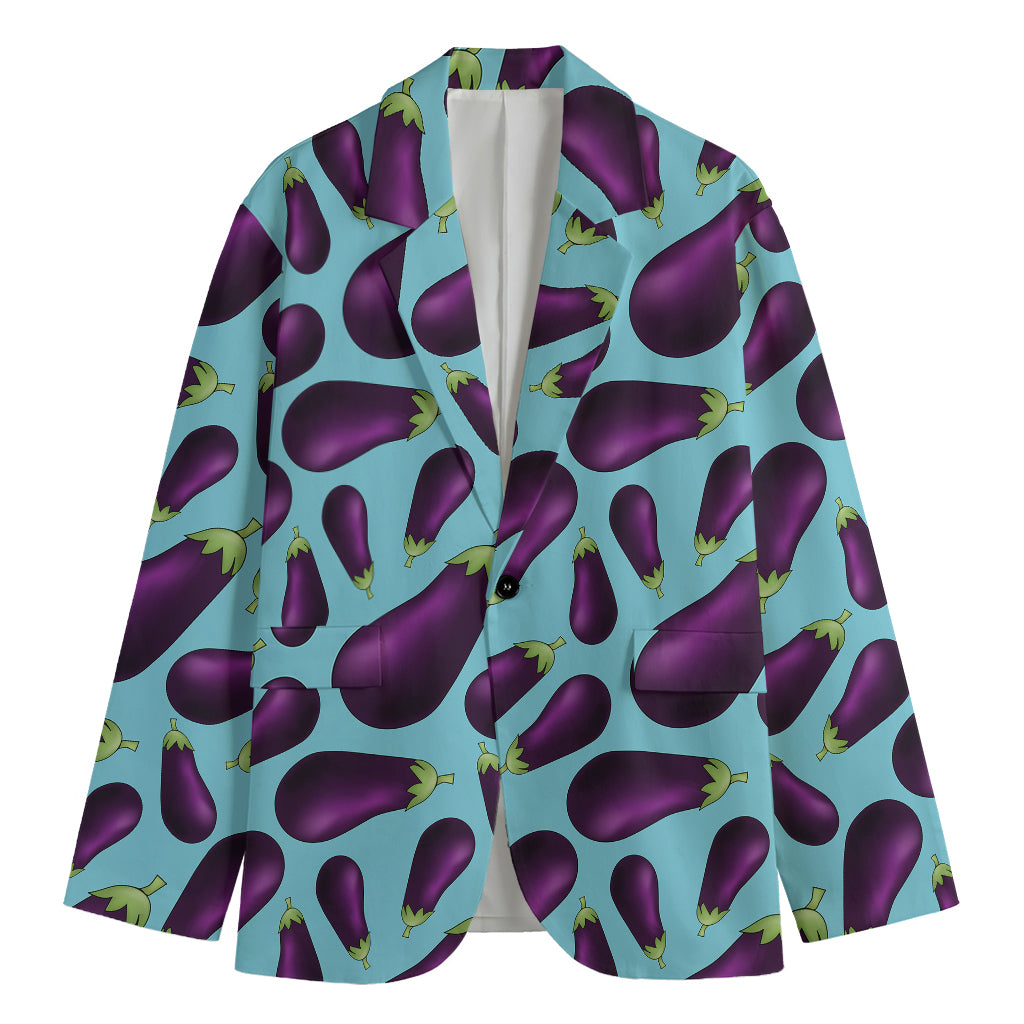 Purple Eggplant Pattern Print Men's Blazer