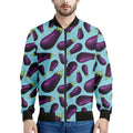 Purple Eggplant Pattern Print Men's Bomber Jacket