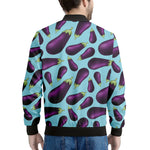 Purple Eggplant Pattern Print Men's Bomber Jacket